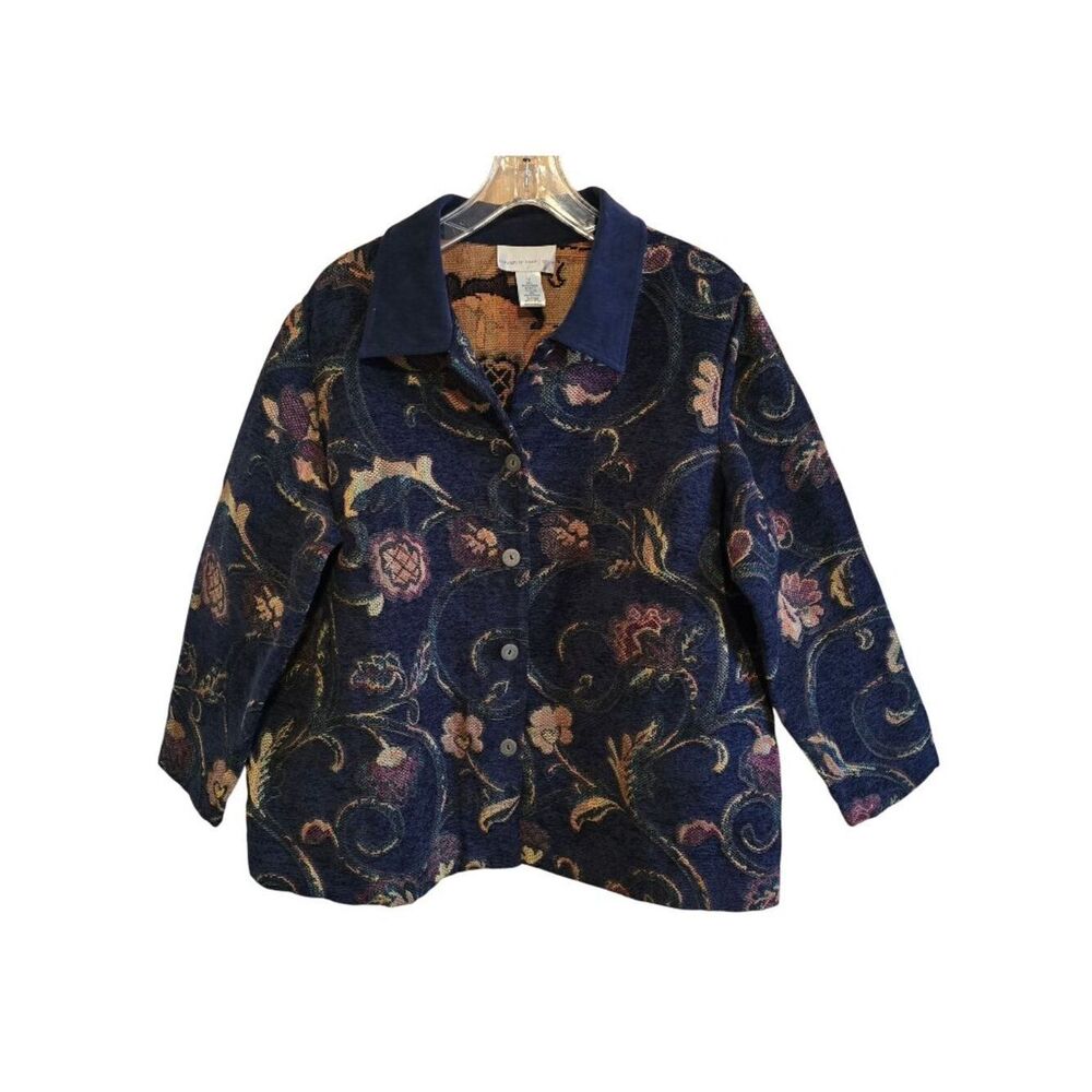 Floral Jacket Tapestry Style Button Up Vintage flowercore cottagecore boho